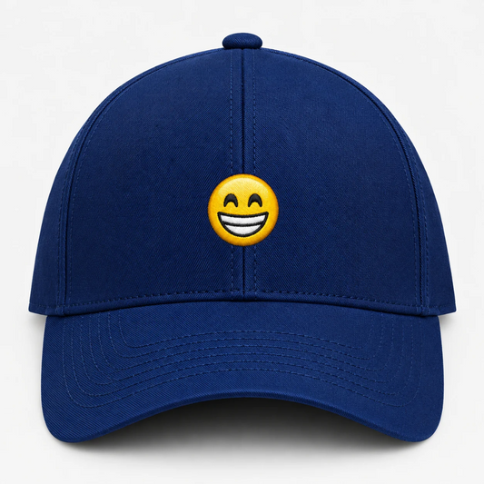 GRINNING FACE SMILING EYES TRUCKER CAP