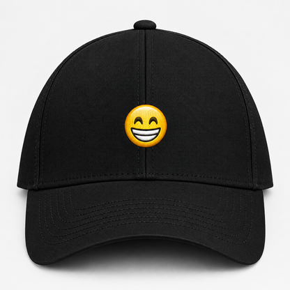 GRINNING FACE SMILING EYES TRUCKER CAP