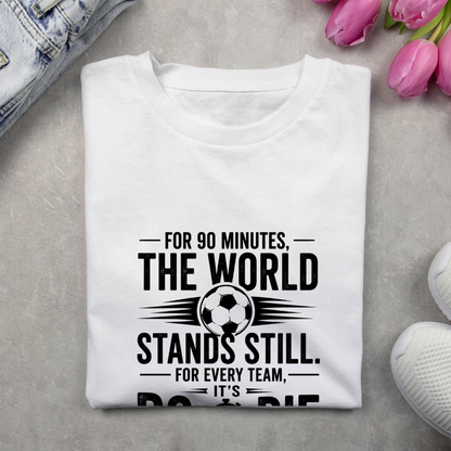 FOR 90 MINUTES THE WORLD STANDS STILL. FOR EVERY TEAM, IT'S DO OR DIE